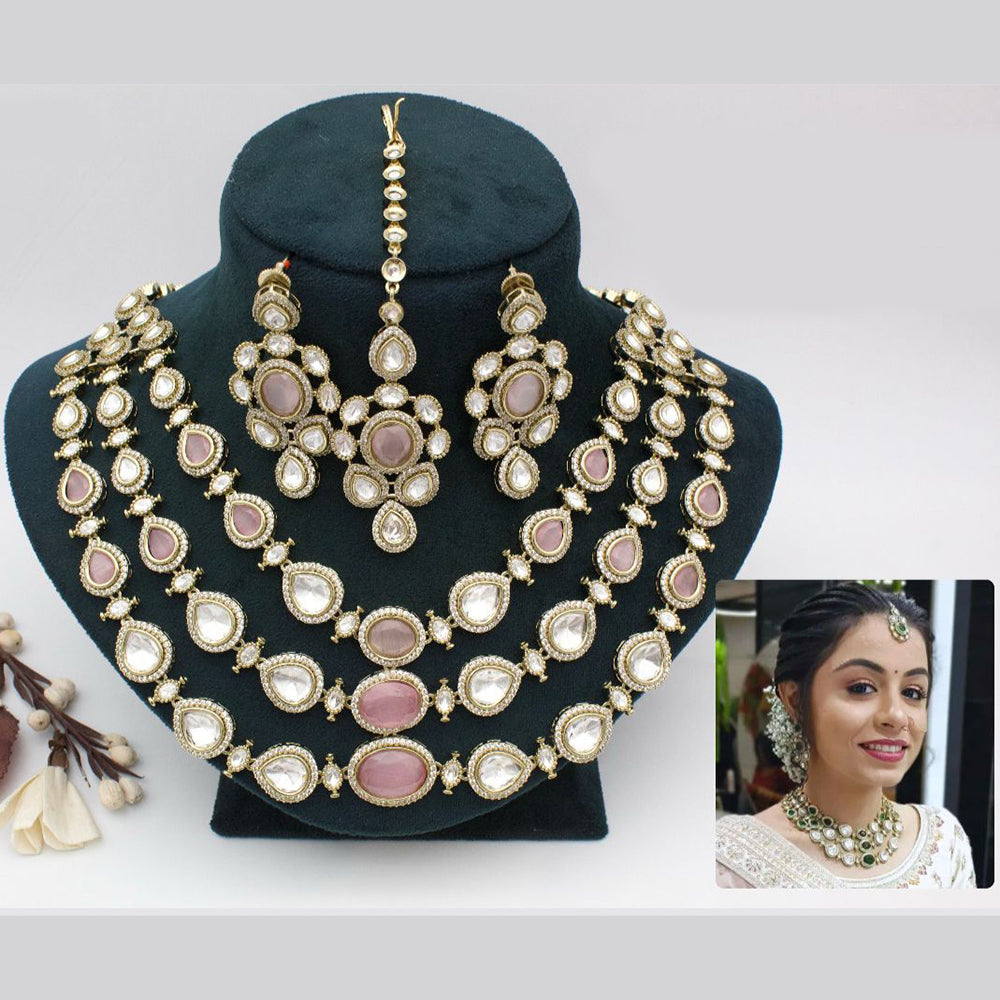 JCM Gold Plated Kundan Necklace Set
