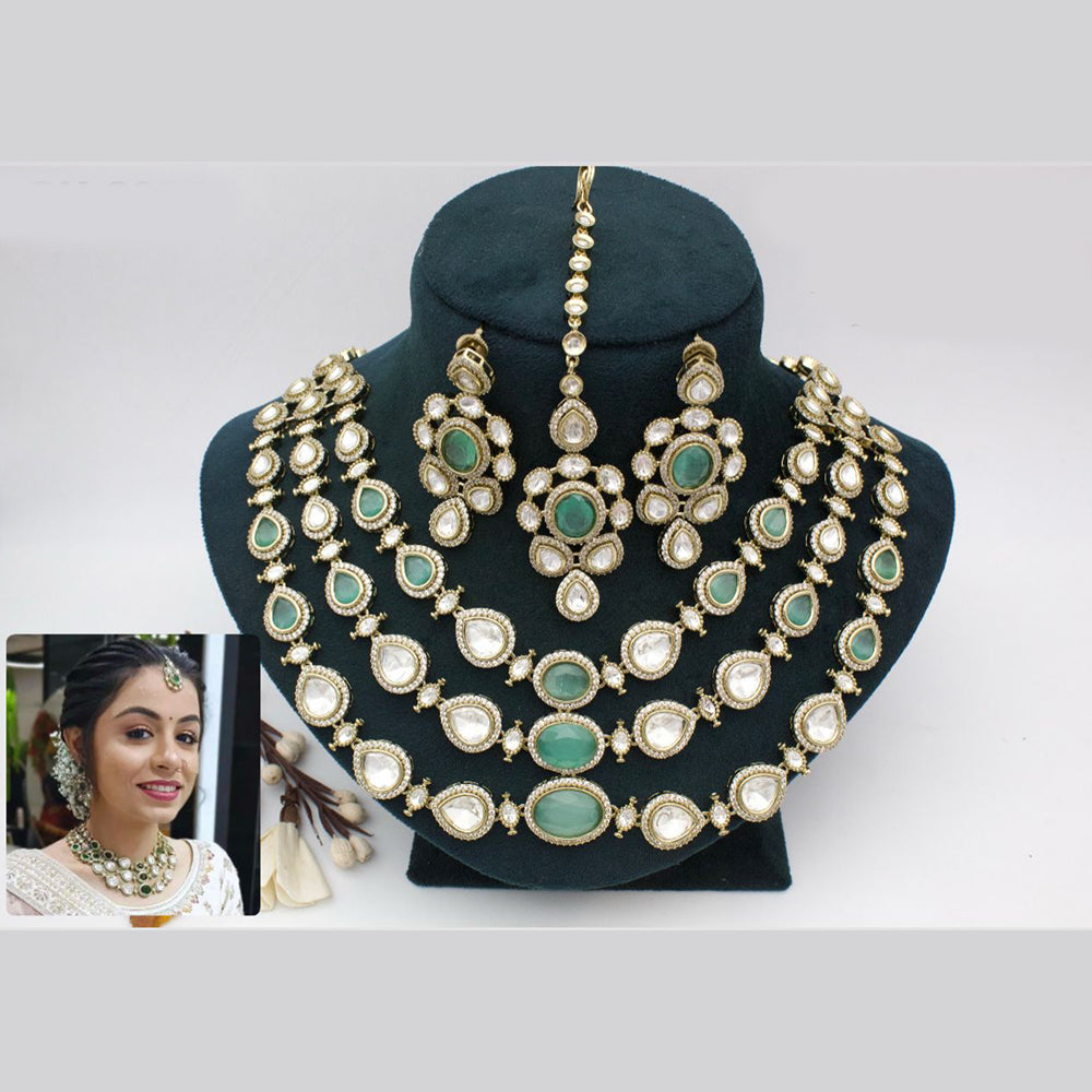 JCM Gold Plated Kundan Necklace Set