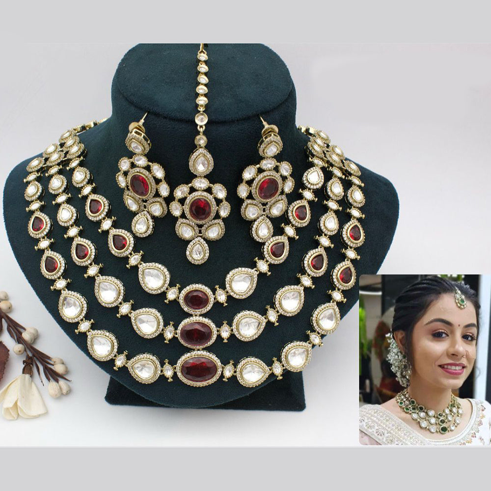 JCM Gold Plated Kundan Necklace Set