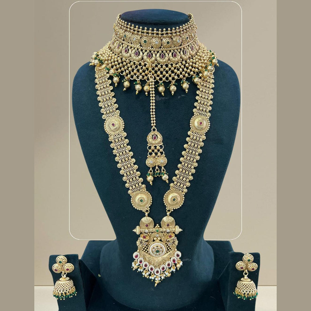 JCM Gold Plated Pota Stone Necklace Combo