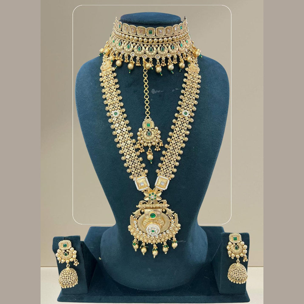 JCM Gold Plated Pota Stone Necklace Combo