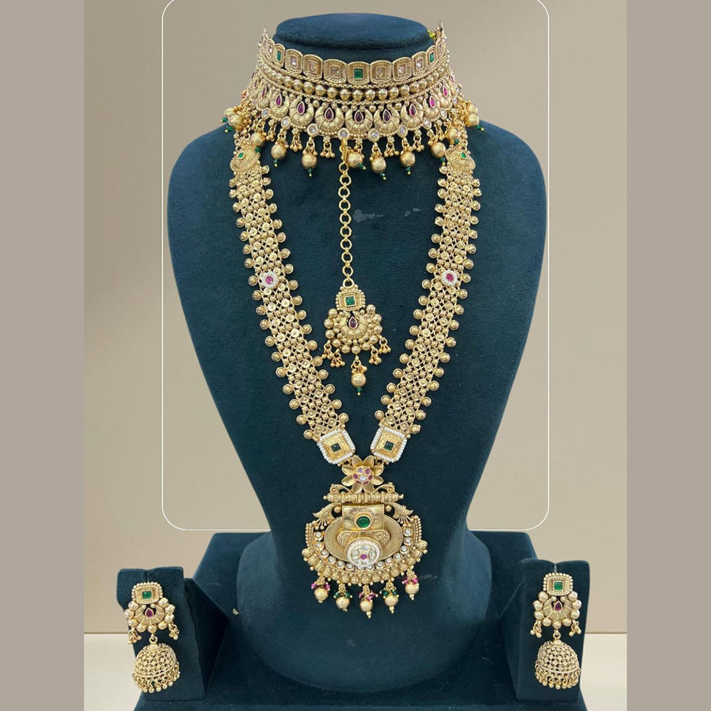 JCM Gold Plated Pota Stone Necklace Combo