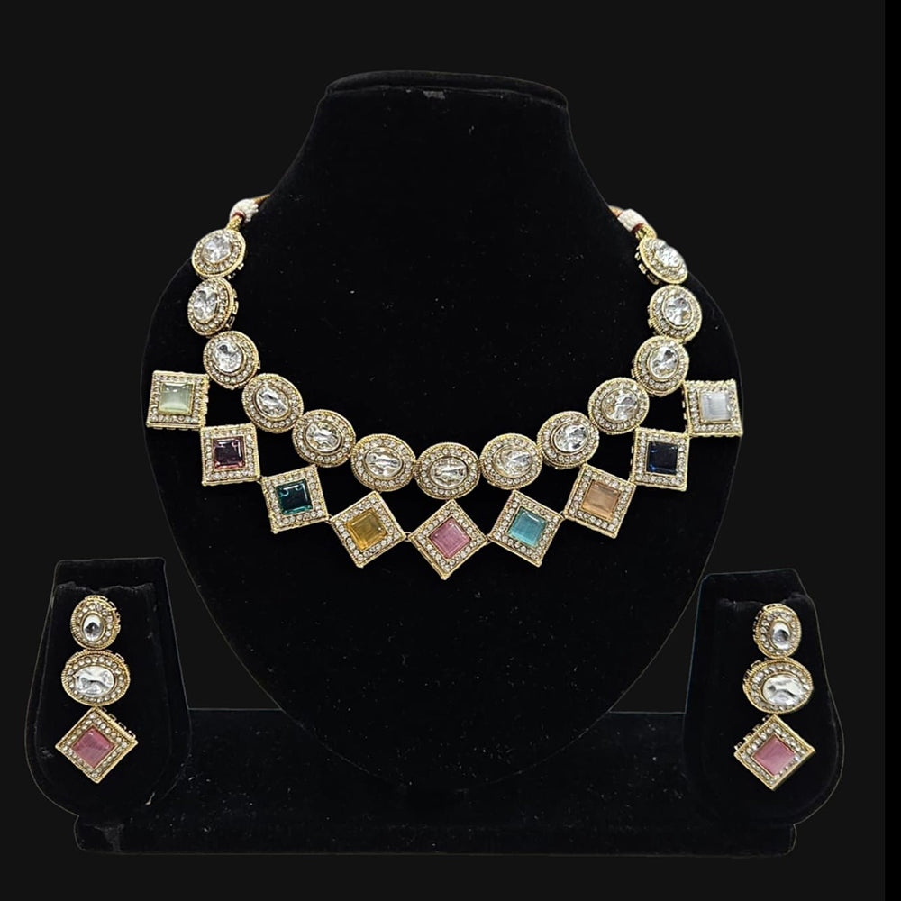JCM Gold Plated Crystal Stone Necklace Set