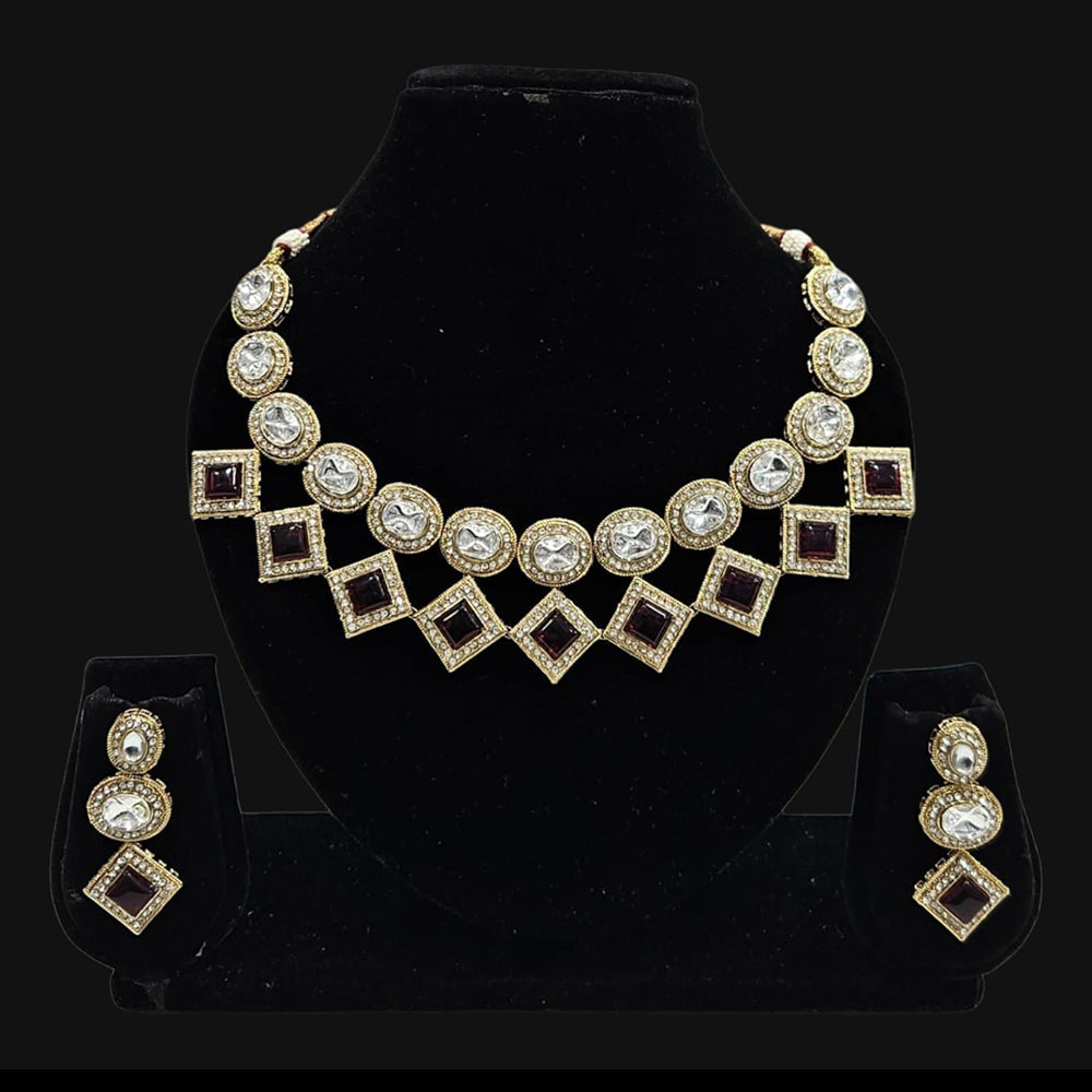 JCM Gold Plated Crystal Stone Necklace Set