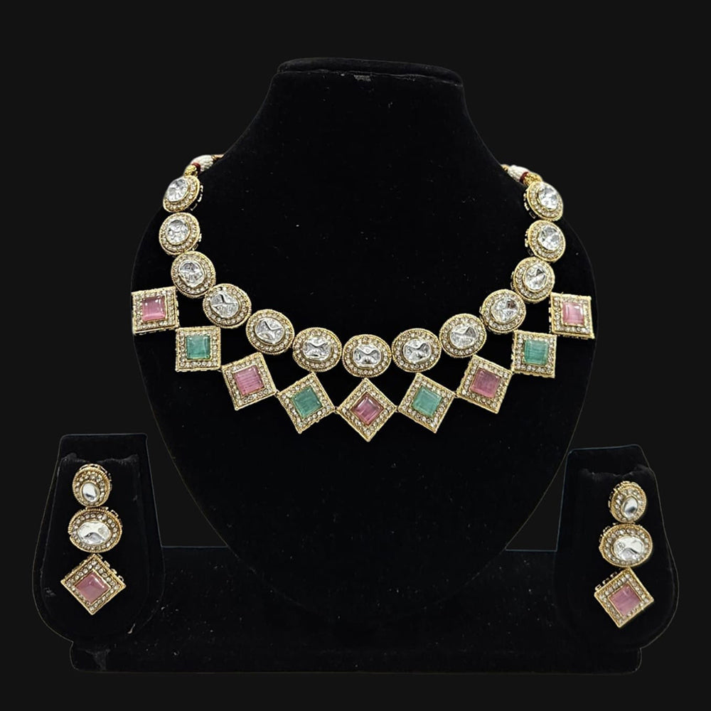 JCM Gold Plated Crystal Stone Necklace Set