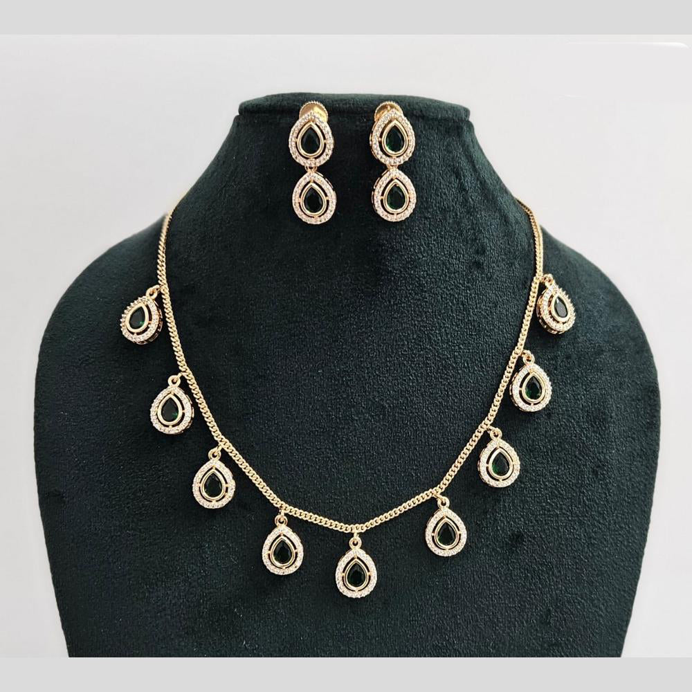 JCM Gold Plated Pota And Ausatrain Stone Necklace Set
