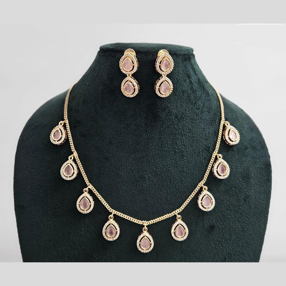JCM Gold Plated Pota And Ausatrain Stone Necklace Set