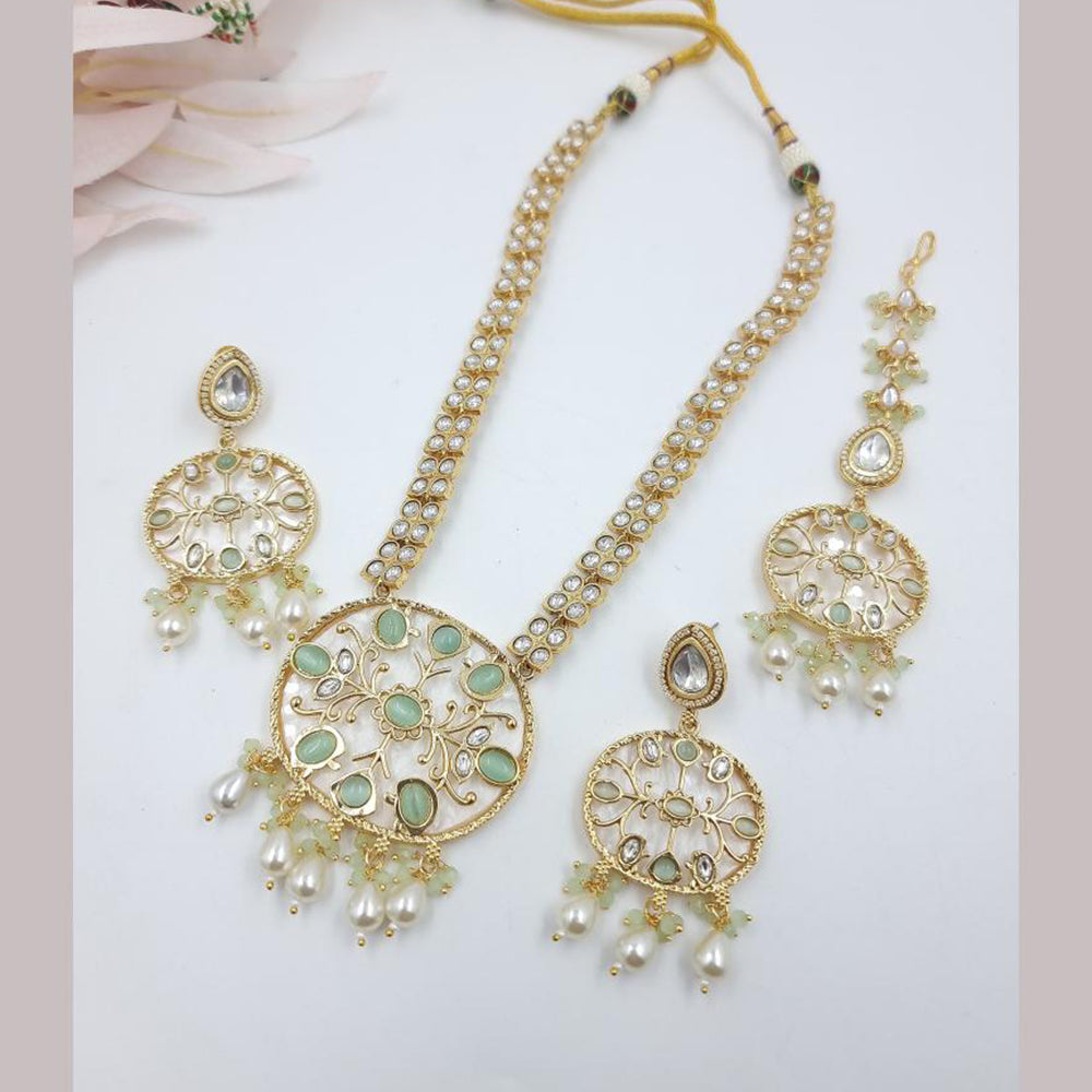 JCM Gold Plated Pota Stone Necklace Set