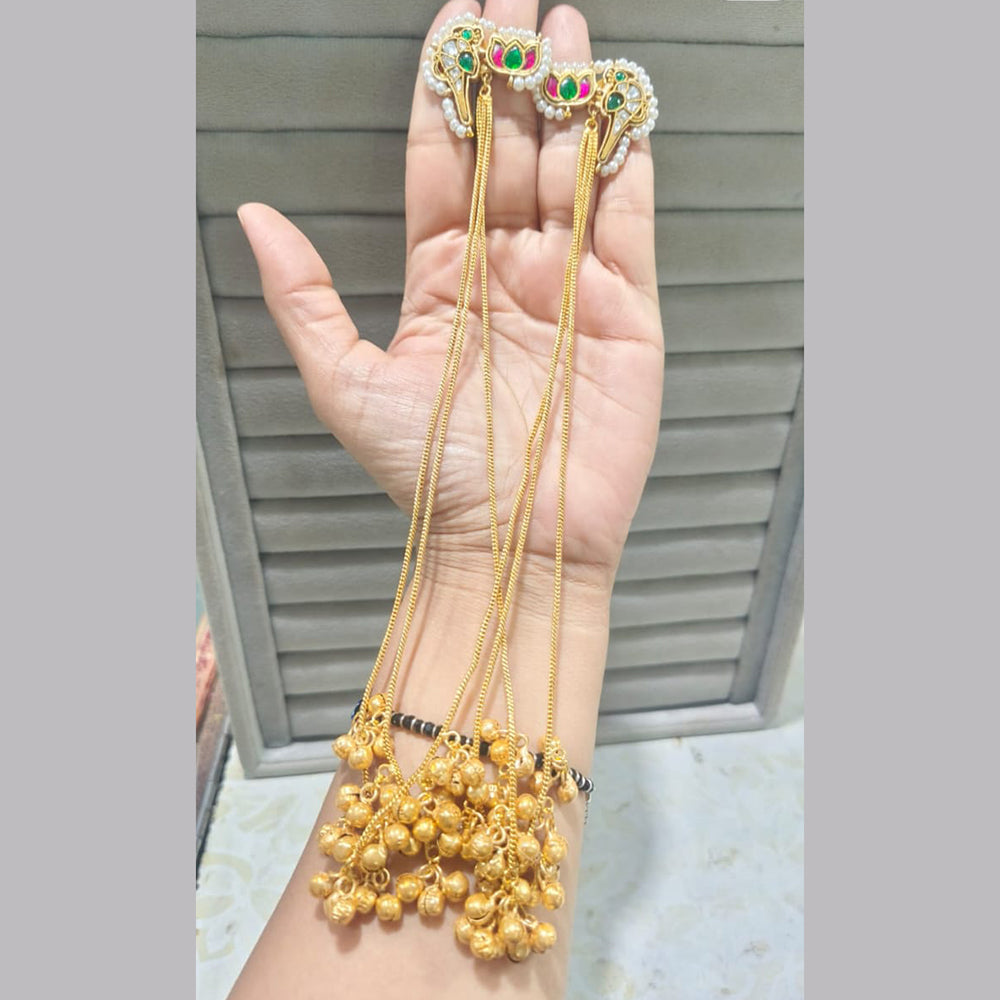 JCM Gold Plated Pota Stone Dangler Earrings