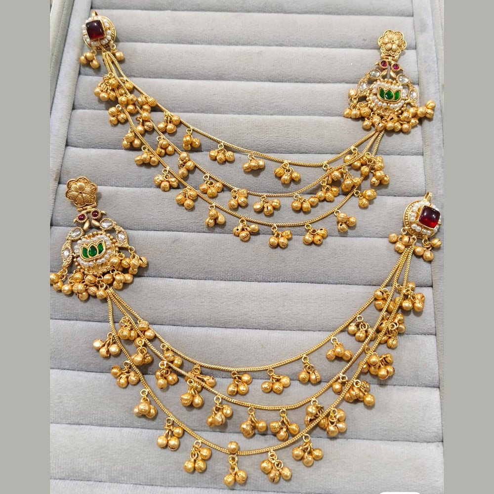 JCM Gold Plated Dangler Earrings With Chain