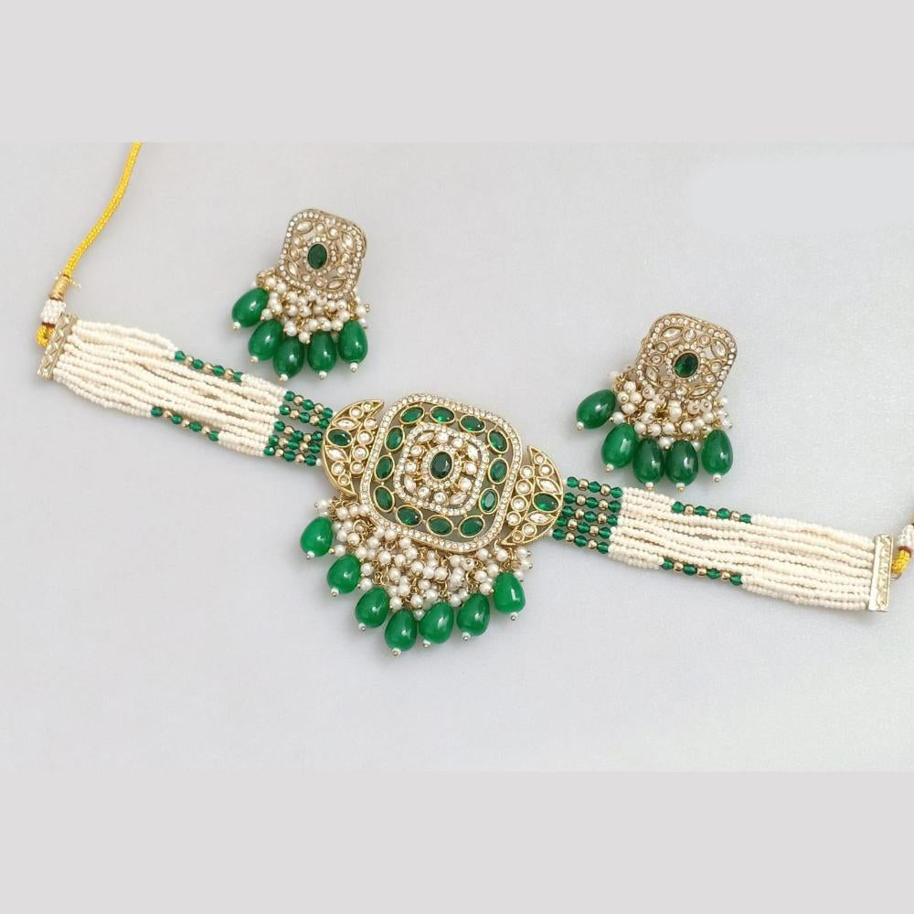 JCM Gold Plated Pota Stone And Beads Necklace Set