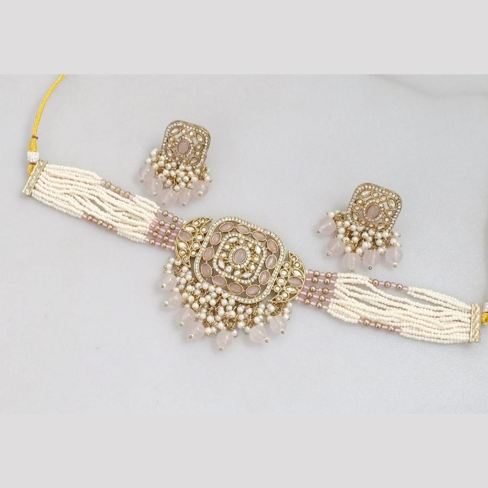 JCM Gold Plated Pota Stone And Beads Necklace Set