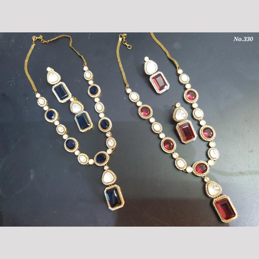 JCM Gold Plated Pota Stone Necklace Set