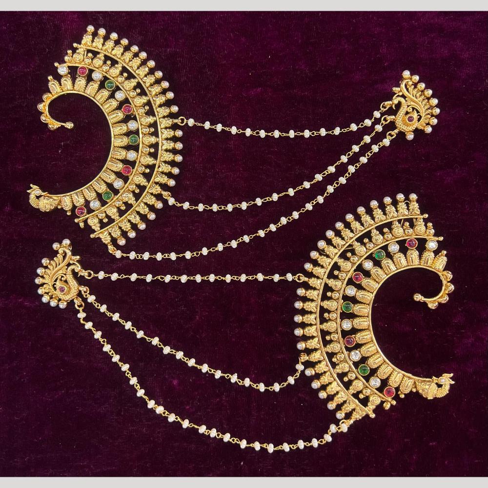 JCM Gold Plated Pota Stone And Pearls Kanchain