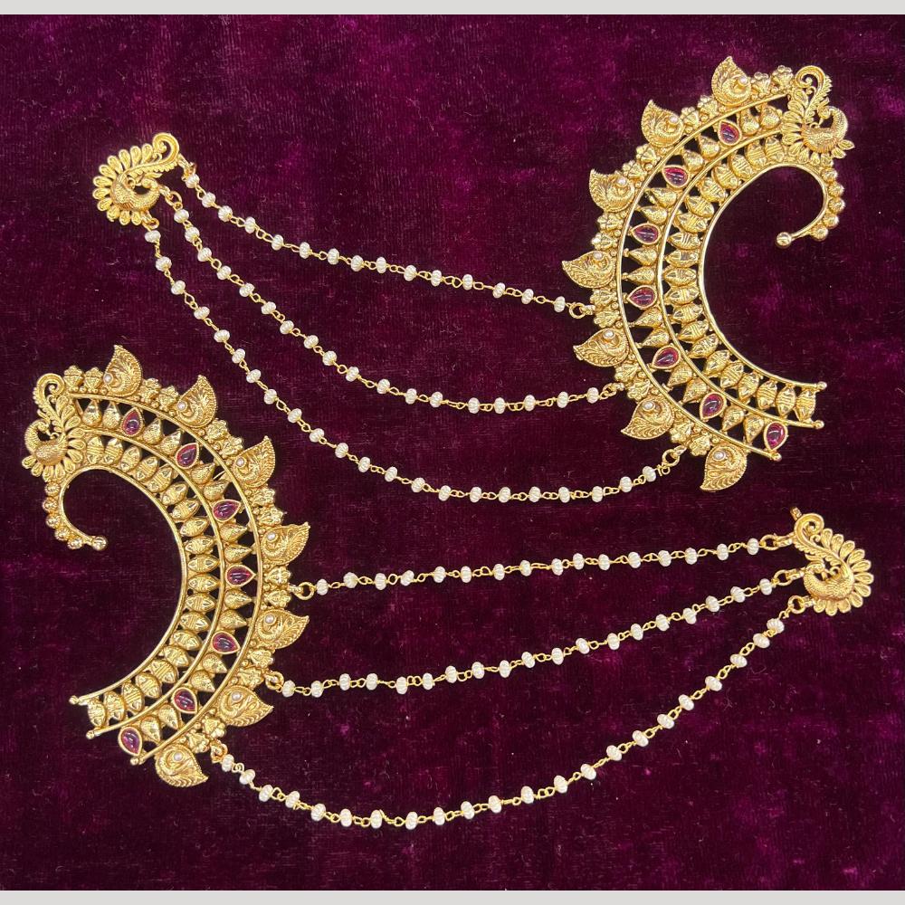 JCM Gold Plated Pota Stone And Pearls Kanchain