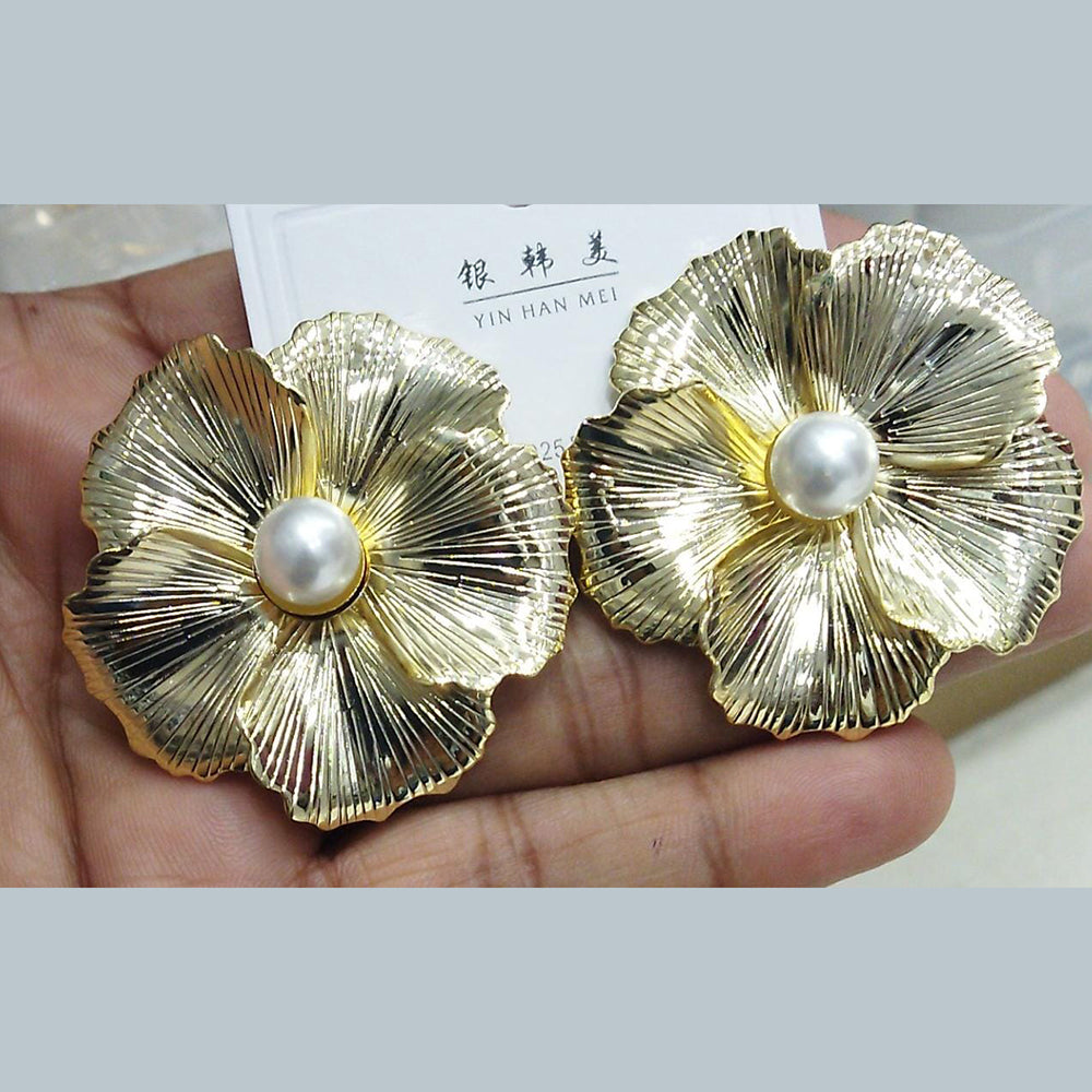 JCM Gold Plated Pearls Studs Earrings