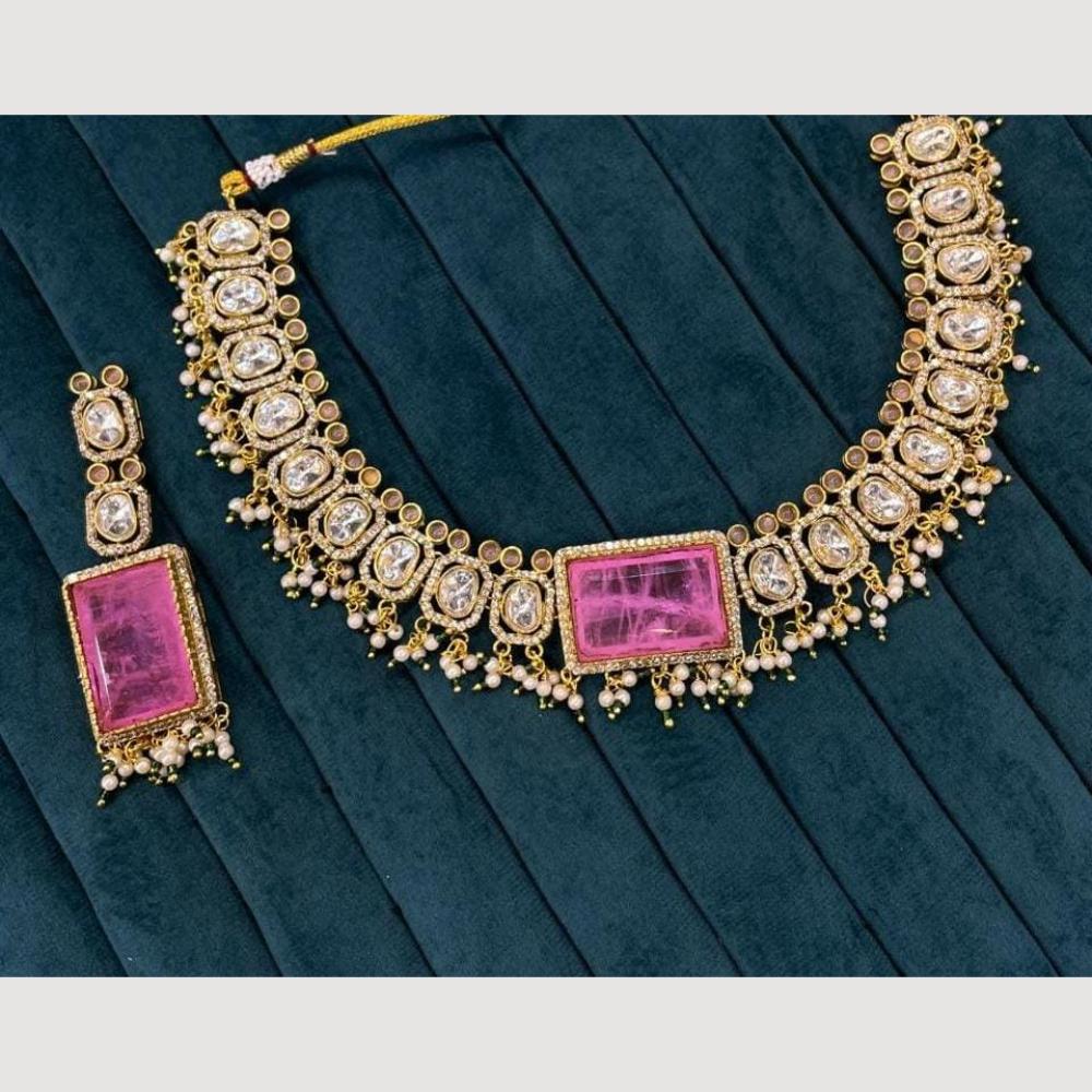 JCM Luxury Pearl And Crystal Stone Ideal for Special Events Necklace Set