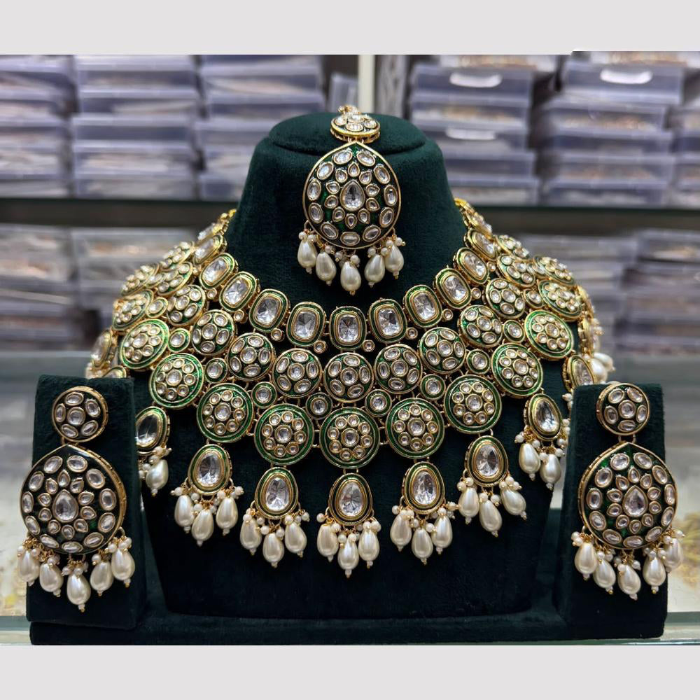 Elegant JCM Kundan Beads Necklace Set Perfect for Bridal & Festive Looks