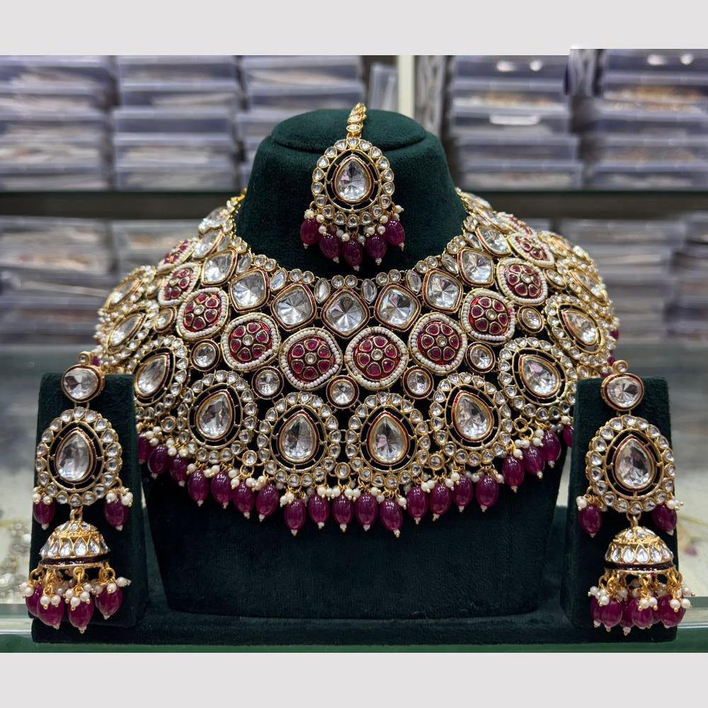 Elegant JCM Kundan Beads Necklace Set Perfect for Bridal & Festive Looks