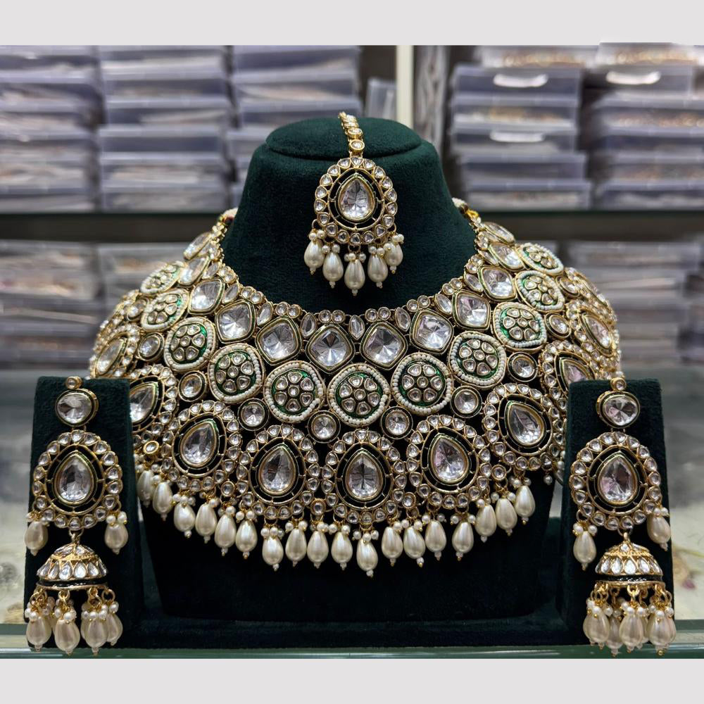 Elegant JCM Kundan Beads Necklace Set Perfect for Bridal & Festive Looks