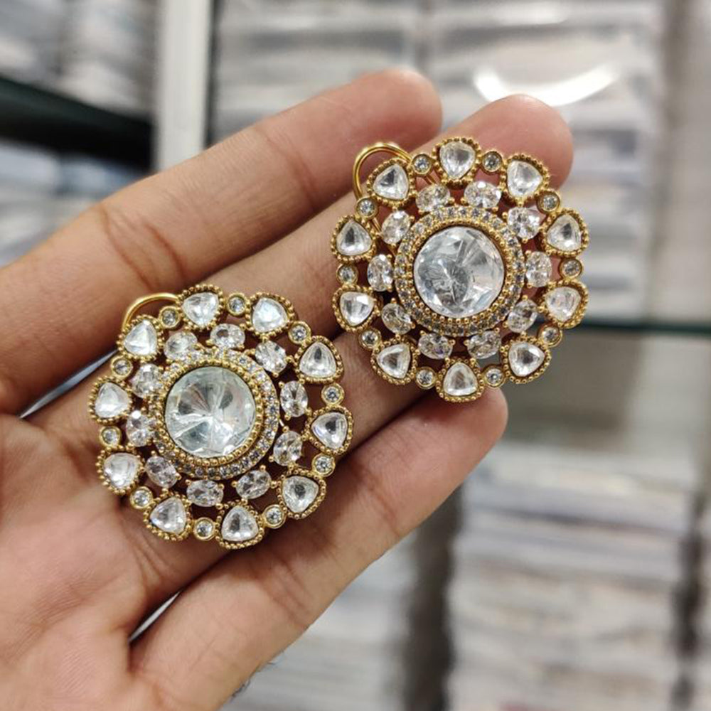 JCM Elegant Stud Earrings with Crystals – Lightweight Daily & Festive Wear