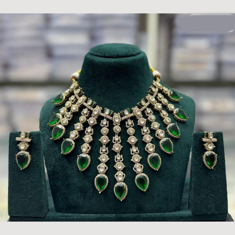 JCM Kundan And Crystal Stone Necklace Set