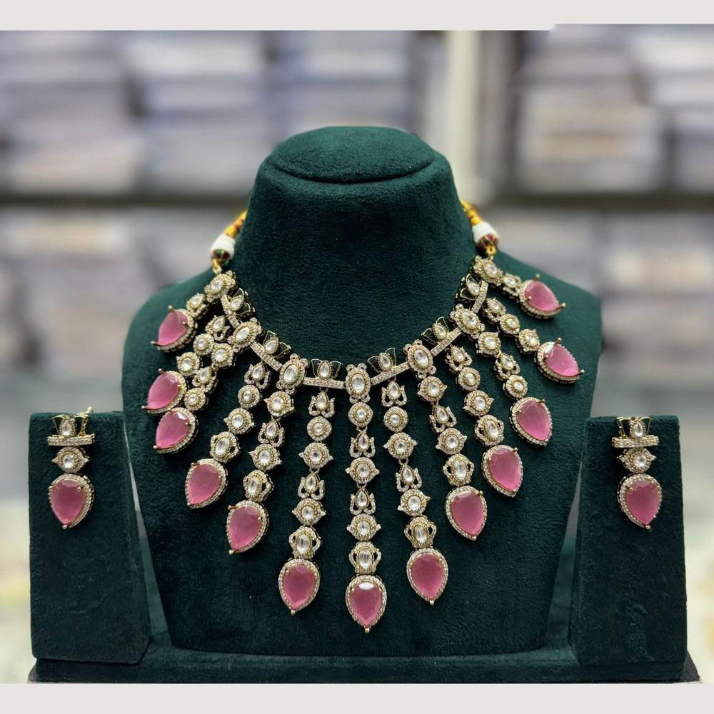 JCM Kundan And Crystal Stone Necklace Set