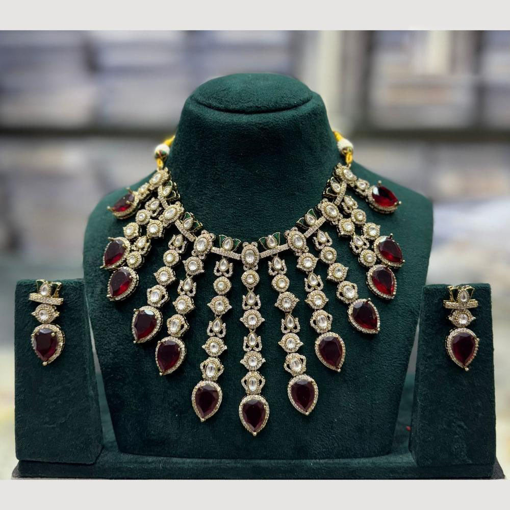 JCM Kundan And Crystal Stone Necklace Set