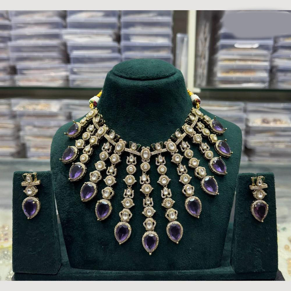 JCM Kundan And Crystal Stone Necklace Set