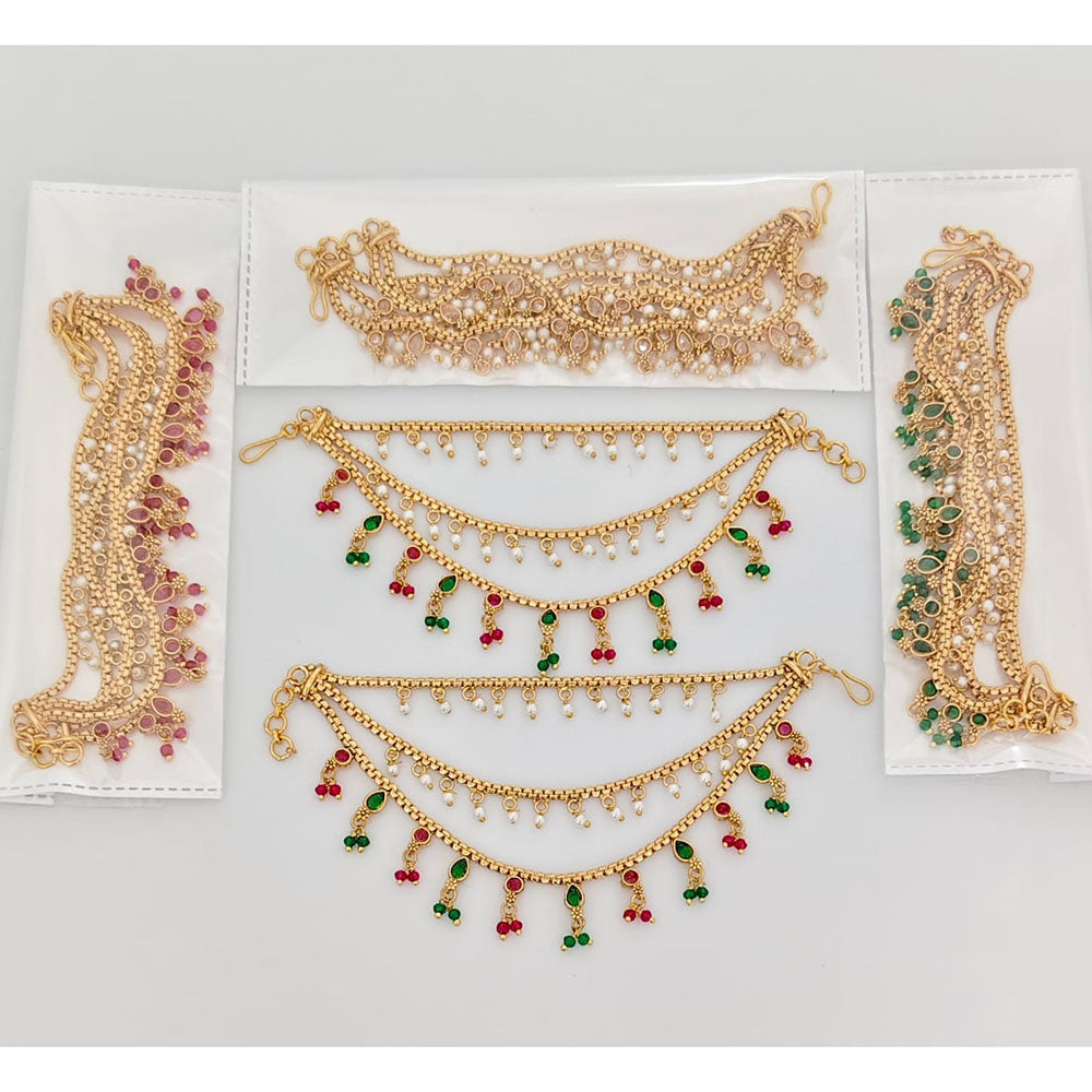 JCM Designer Pota Stone And Pearl Kanchain