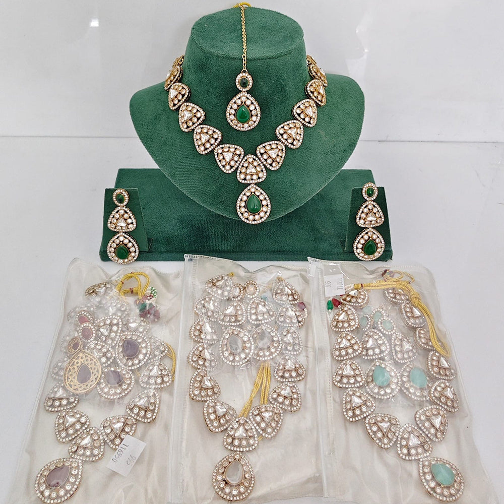 JCM Designer Pota Stone And Austrian Stone Necklace Set