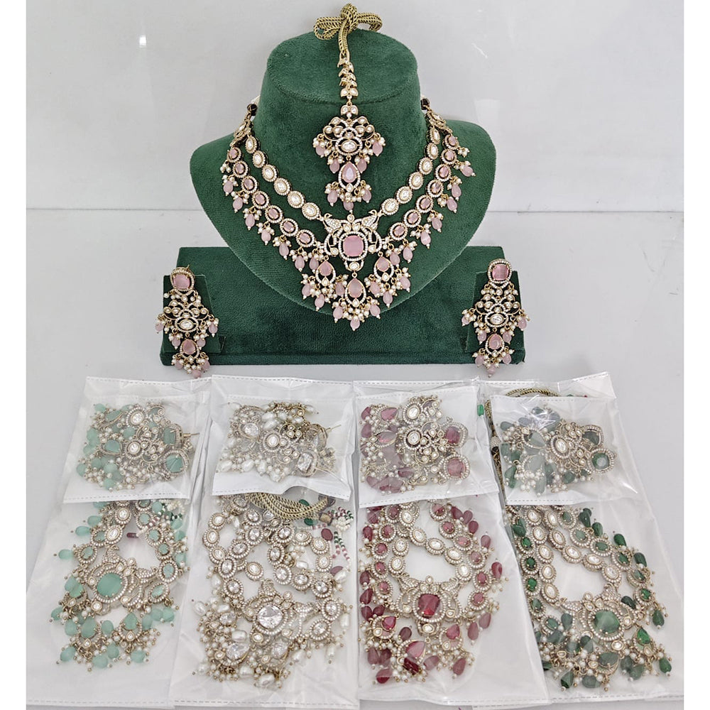 JCM Designer American Daimond And Beads Necklace Set