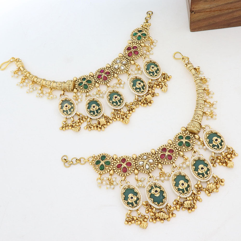 JCM Designer Pota Stone And Pearl Kanchain