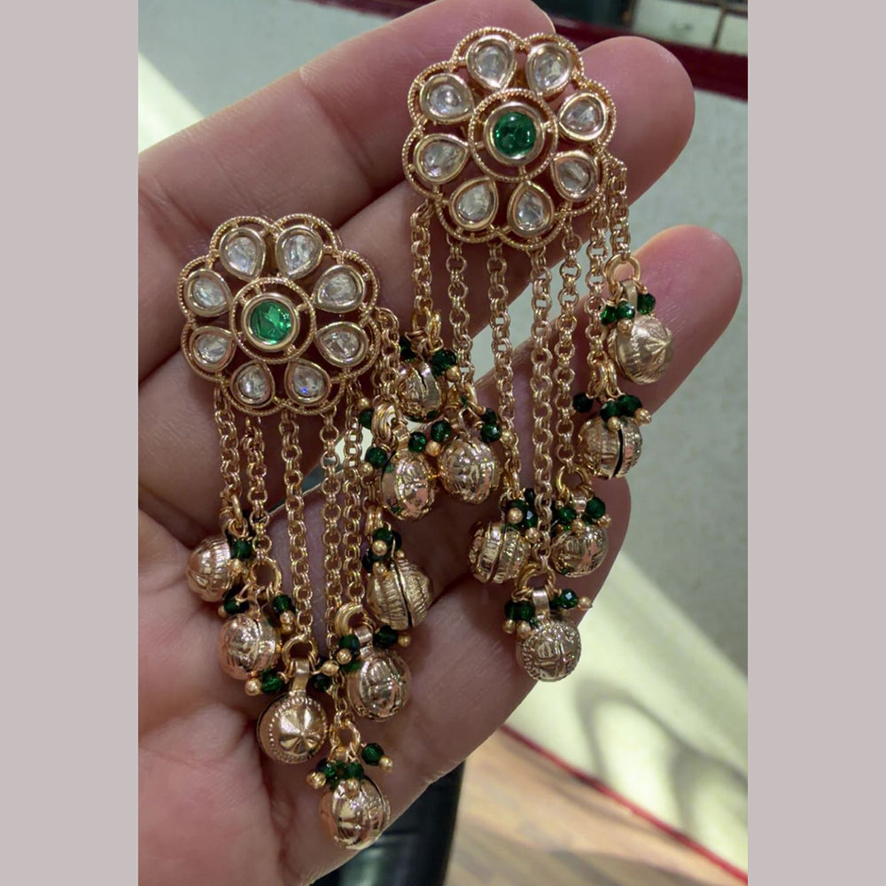 JCM Glamorous Polki Kundan Stone And Pearl Dangler Earrings