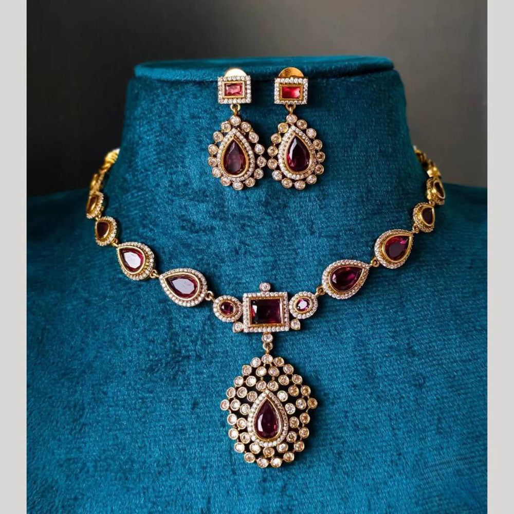 JCM Royal Pota Stone And Austrian Stone Designer Necklace Set