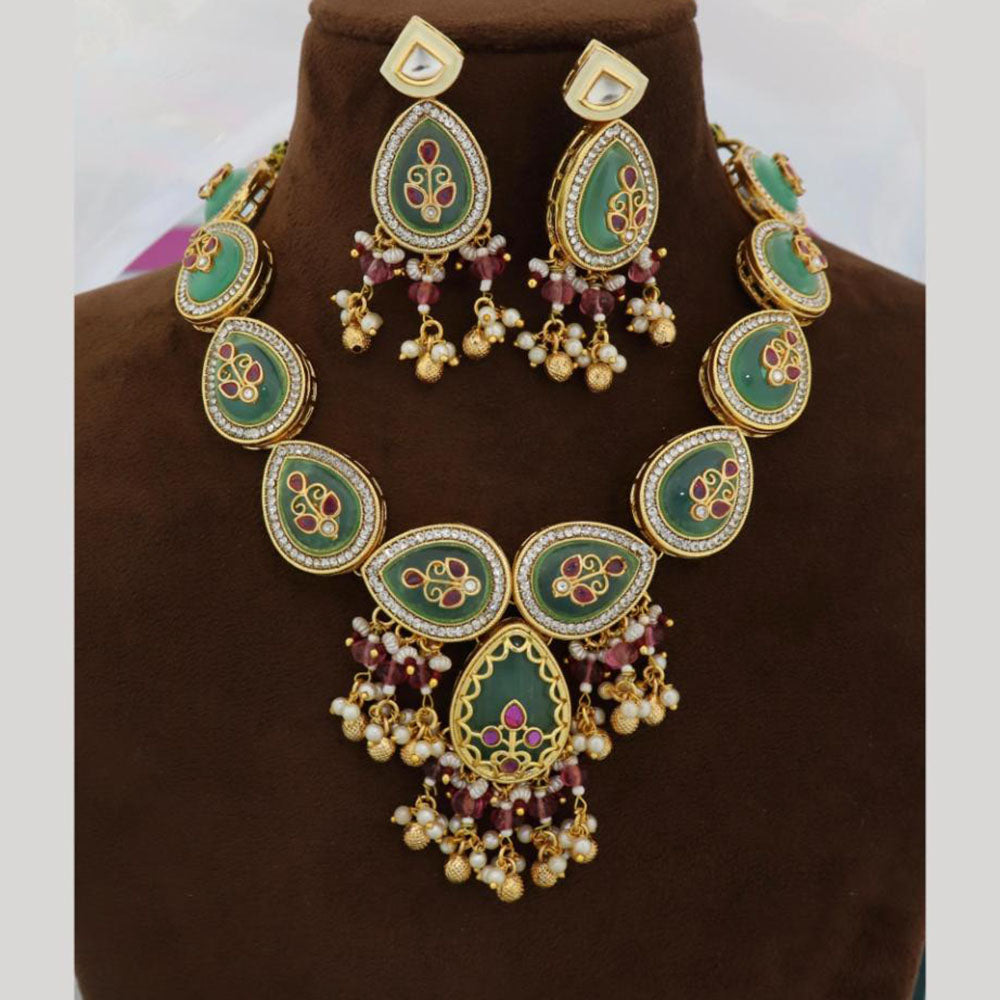 JCM Luxury Pota Stone Beads And Pearl Necklace Set