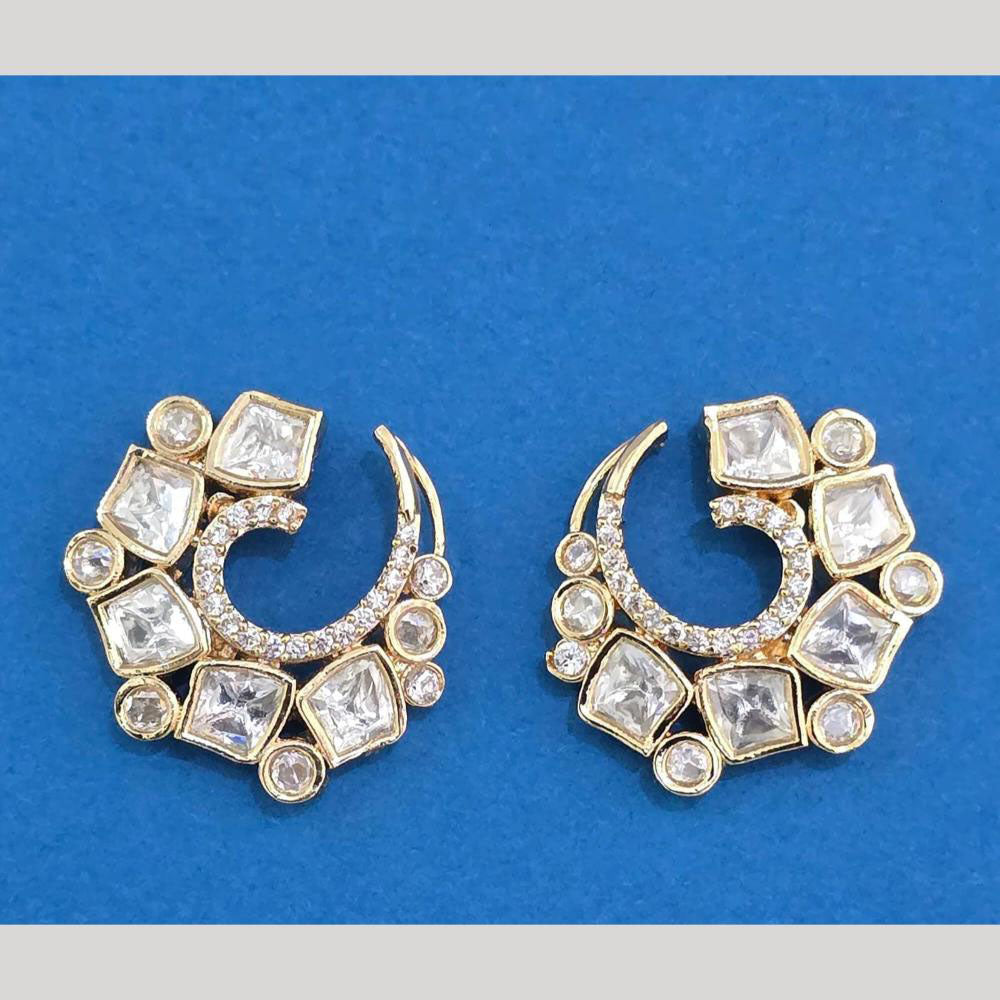 JCM Designer Subtle Shine Polki Kundan Studs Earrings