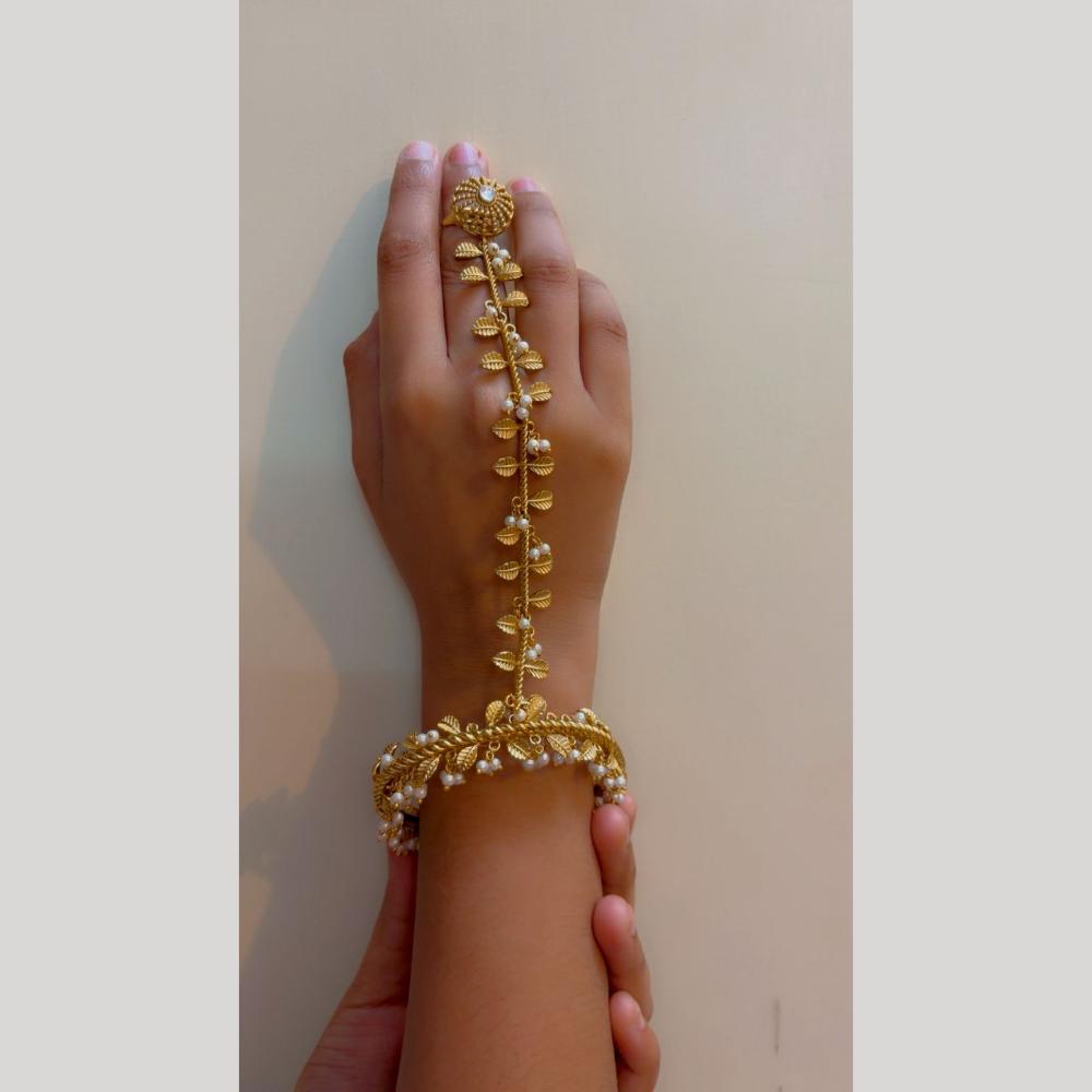 JCM Designer Pota Stone And Pearl Leaf Hathphool