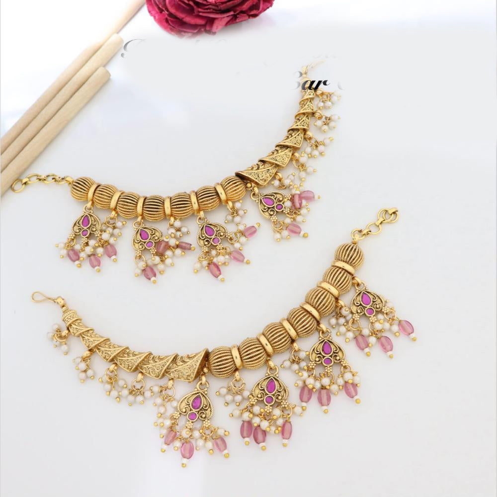 JCM Designer Pota Stone And Pearl Kanchain
