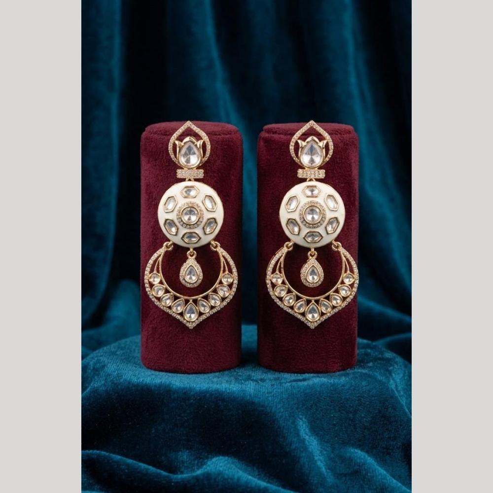 JCM Premium Polki Kundan Stone Designer Dangler Earrings for Women