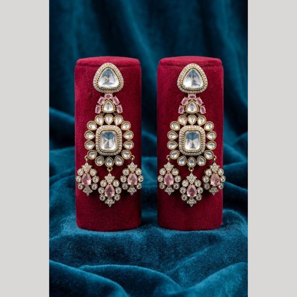 JCM Premium Pota Stone And Austrian Stone Designer Dangler Earrings for Women