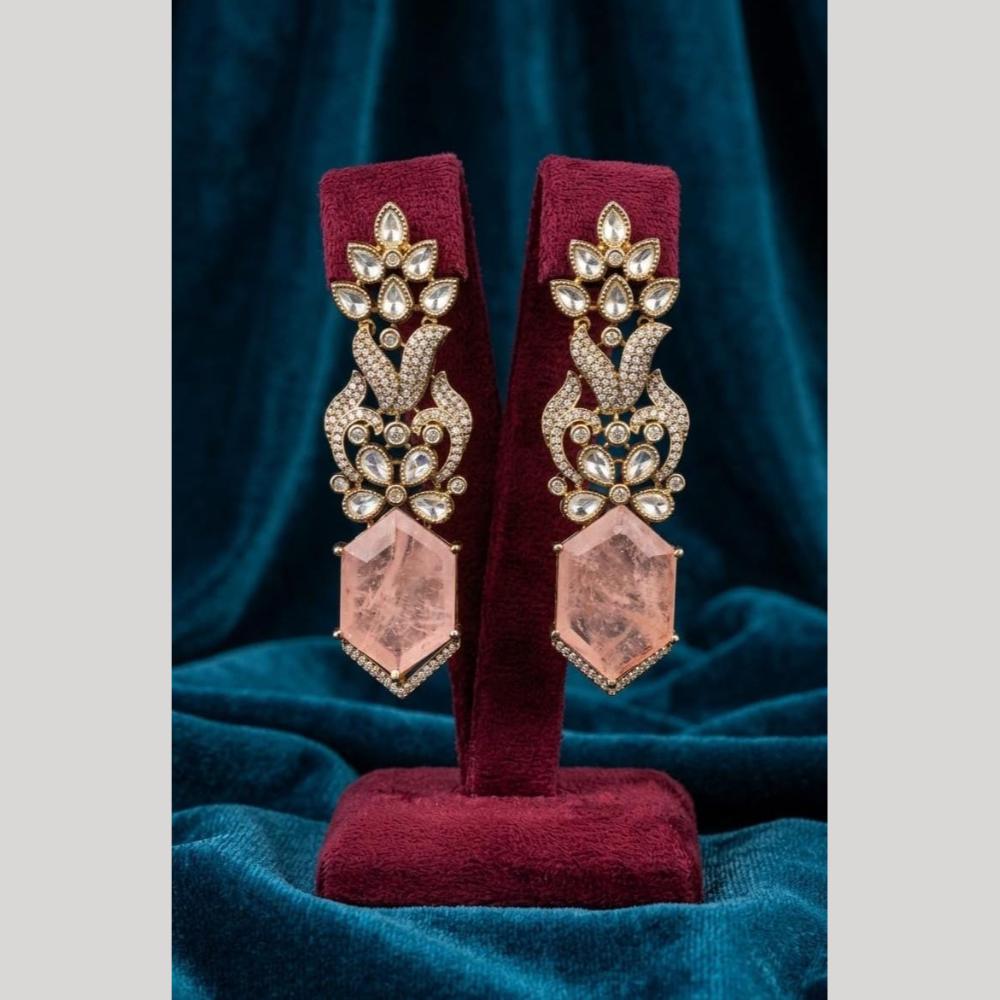 JCM Premium Polki Kundan Stone Designer Dangler Earrings for Women