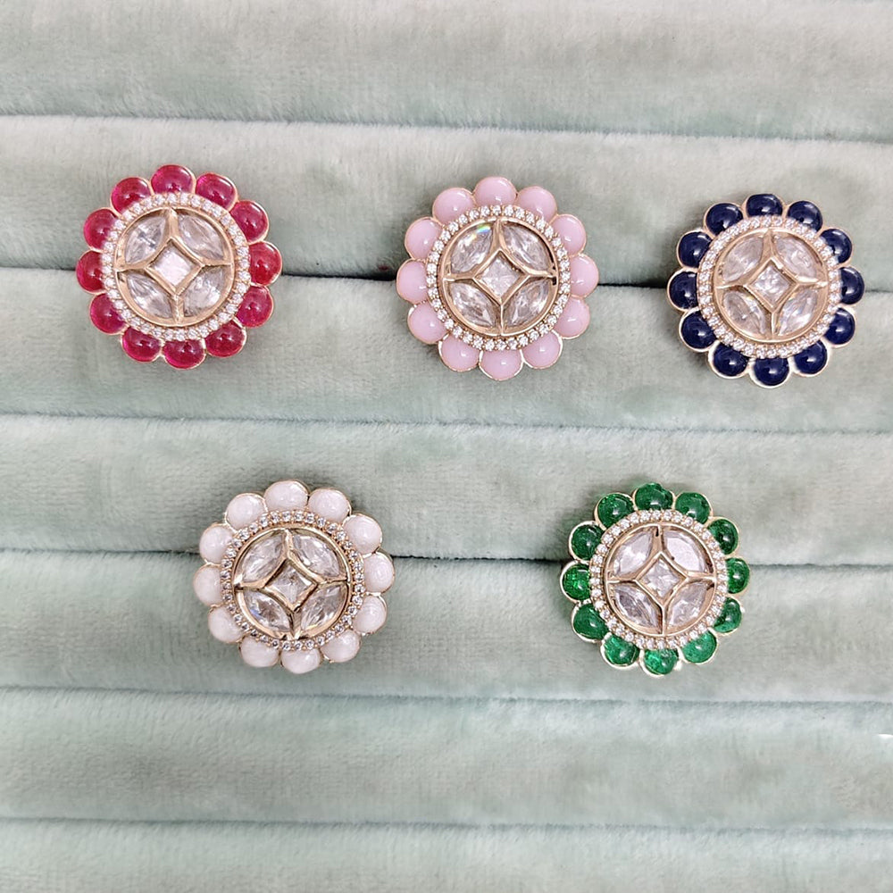 JCM Classic Royal Look Polki Kundan Stone FingerRing