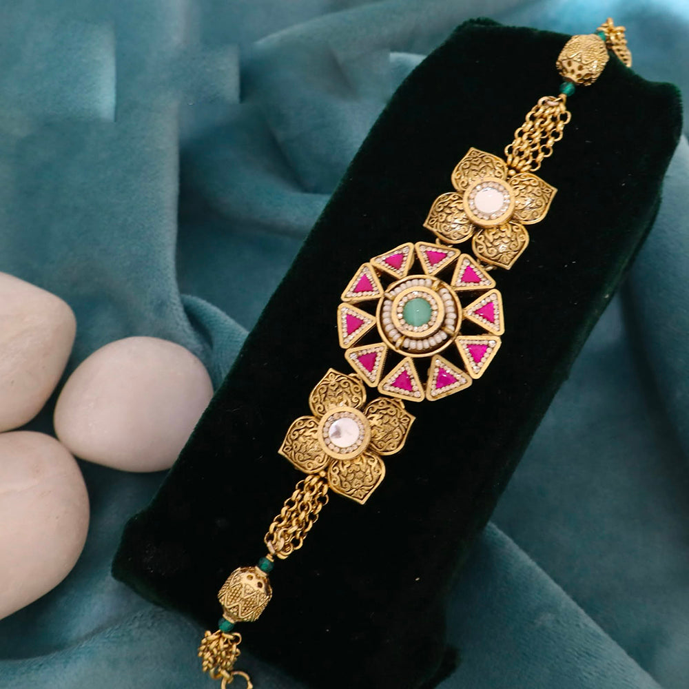 JCM Luxury Pota Stone And Pearl Adjustable Bracelets