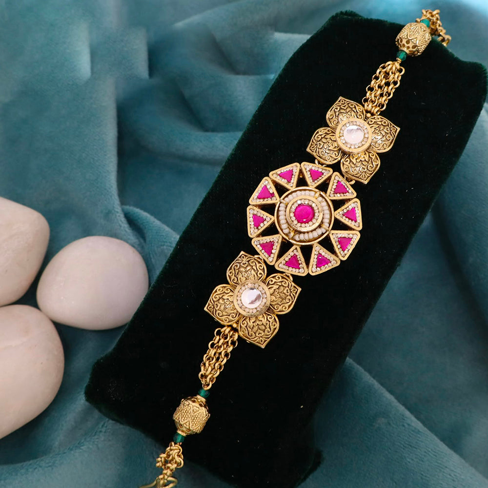 JCM Luxury Pota Stone And Pearl Adjustable Bracelets