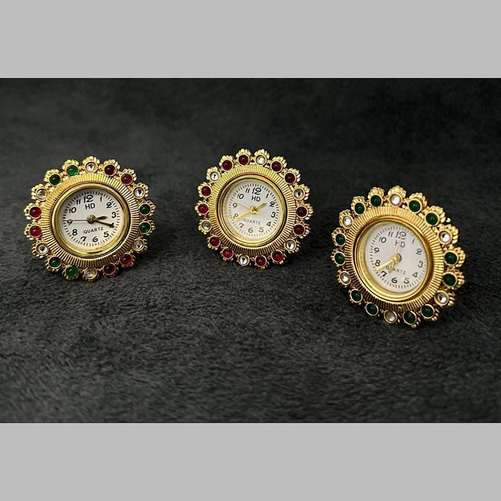 Jcm Borivali Gold Plated Austrian Stone Watch Ring