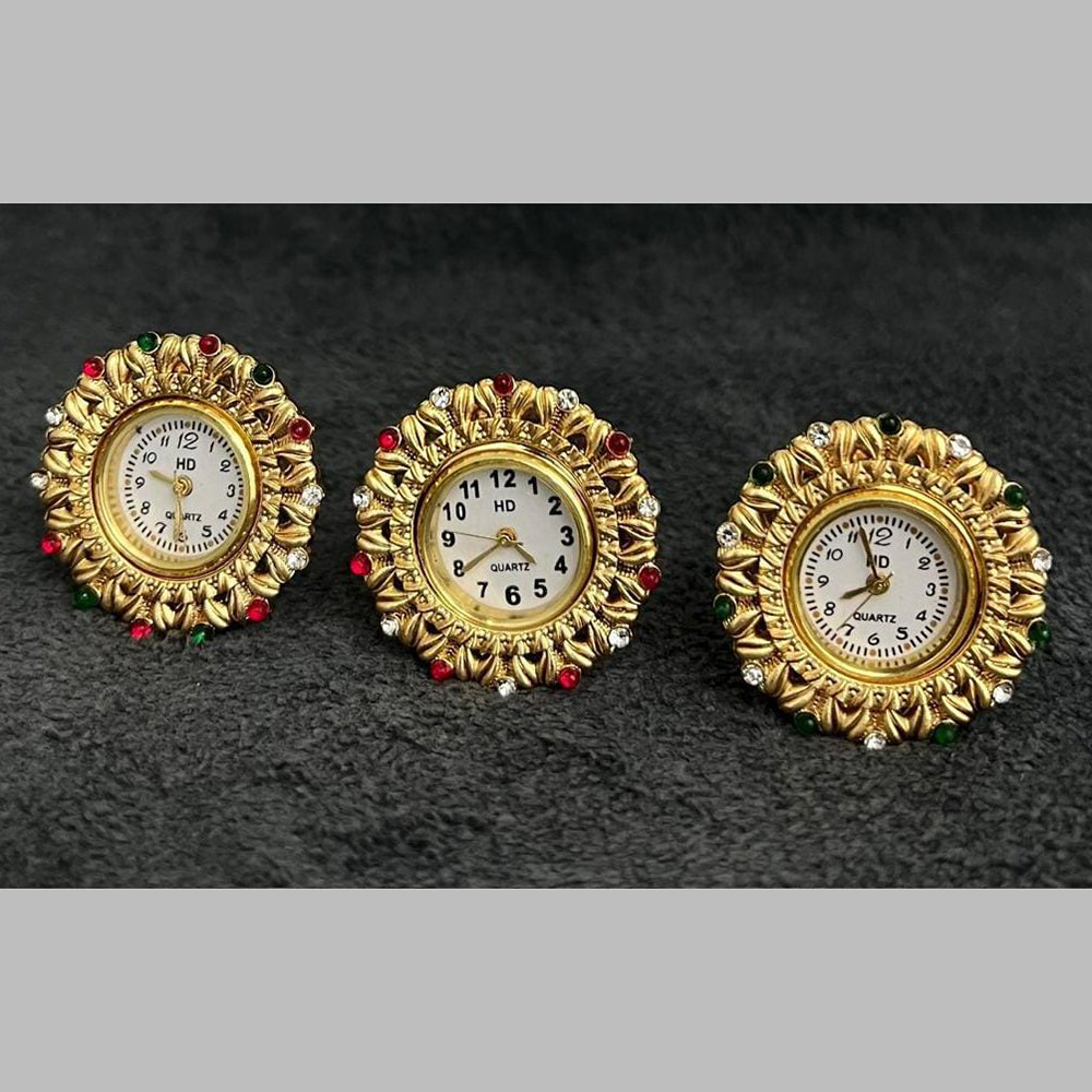 Jcm Gold Plated Austrian Stone Watch Ring