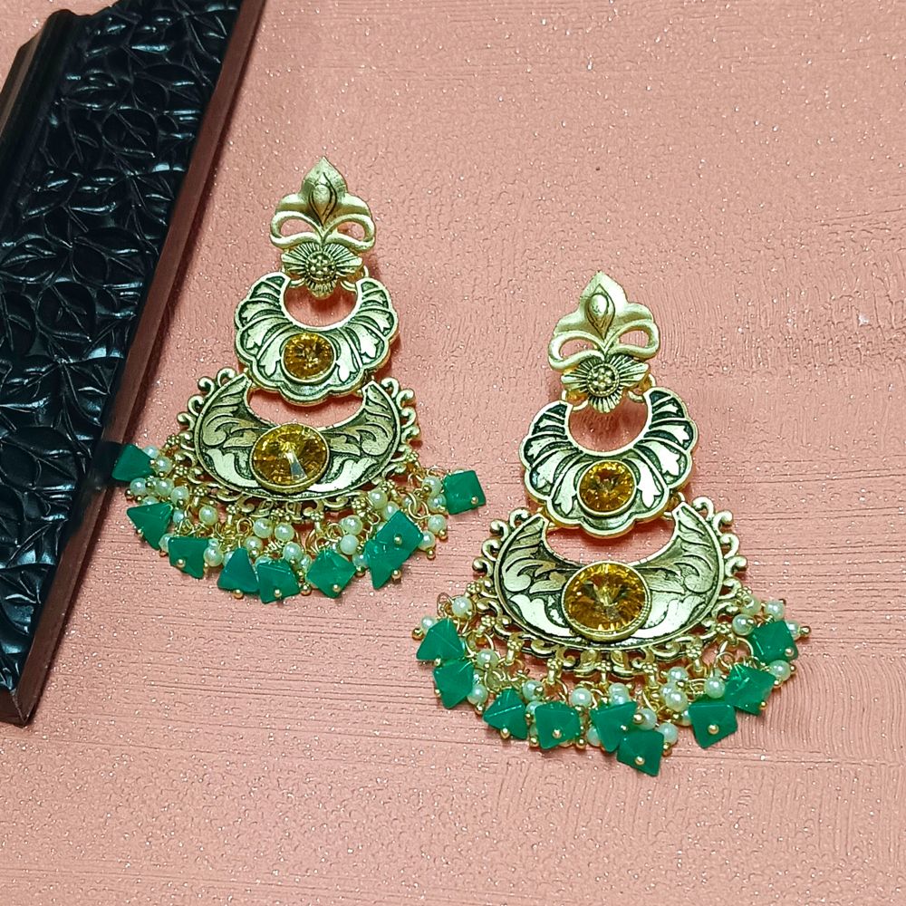 Darshana Jewels Crystal Stone Gold Plated Dangler Earrings