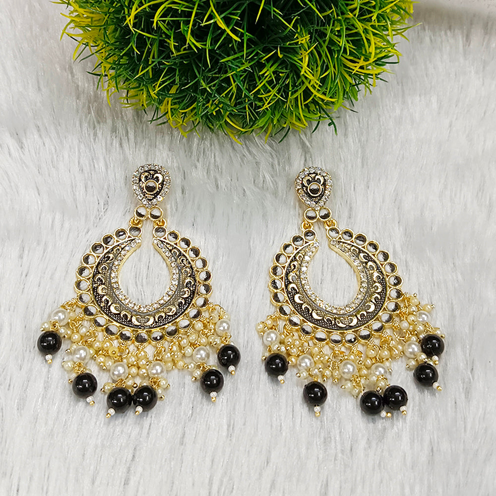 Darshana Jewels Gold Plated Meenakari Dangler Earrings