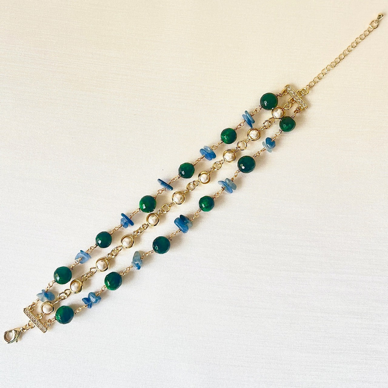 Jewel Treatzz 3 Line Gold Plated Fashion Bracelet